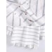 Casual Women Striped Irregular Hem Button Blouse with Pocket