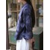 Vintage Floral Print Plate Buckle Stand Collar Blouse