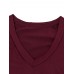 Women Solid Color Long Sleeve Irregular Hem Blouse