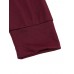 Women Solid Color Long Sleeve Irregular Hem Blouse