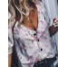 Women Casual V-Neck 3/4 Sleeve Button T-Shirts