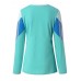 Women Casual Color-Block Patchwork Long Sleeve Blouse