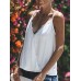 Lace Patchwork V Neck Spaghetti Sleeveless Tank Tops