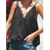 Lace Patchwork V Neck Spaghetti Sleeveless Tank Tops