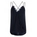 Lace Patchwork V Neck Spaghetti Sleeveless Tank Tops