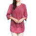Elegant Women O-neck Patchwork 3/4 Sleeve Blouse Elegant Women O-neck Patchwork 3/4 Sleeve Blouse