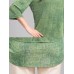 Elegant Women O-neck Patchwork 3/4 Sleeve Blouse Elegant Women O-neck Patchwork 3/4 Sleeve Blouse