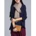 Casual Women Solid Color Long Sleeve High Low Blouse