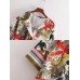 Folk Style Floral Print V-neck 3/4 Sleeve Blouse