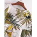 Folk Style Floral Print V-neck 3/4 Sleeve Blouse