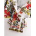 Folk Style Floral Print V-neck 3/4 Sleeve Blouse