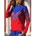 Women Casual O-neck Patchwork Long Sleeve T-shirts