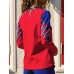Women Casual O-neck Patchwork Long Sleeve T-shirts