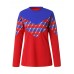 Women Casual O-neck Patchwork Long Sleeve T-shirts