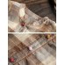 Women Long Sleeve Stand Collar Button Plaid Vintage Blouse