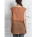 Women Sleeveless Patchwork Solid Color Tops