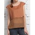 Women Sleeveless Patchwork Solid Color Tops