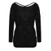Women Casual Crew Neck Lace Backless Hollow T-shirts Women Casual Crew Neck Lace Backless Hollow T-shirts