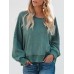 Women Casual Backless Long Sleeve Irregular Hem Blouse