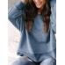 Women Casual Backless Long Sleeve Irregular Hem Blouse