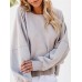 Women Casual Backless Long Sleeve Irregular Hem Blouse