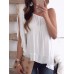 Women Solid Color Off Shoulder Chiffon Blouse