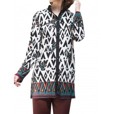 Elegant Floral Print Buttons Long Sleeve Shirts