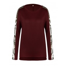 Women Casual Off Shoulder Hollow Out Long Sleeve Blouse