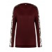 Women Casual Off Shoulder Hollow Out Long Sleeve Blouse