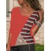 S-5XL Casual Women Patchwork Asymmetrical Collar Long Sleeve Blouse