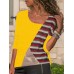 S-5XL Casual Women Patchwork Asymmetrical Collar Long Sleeve Blouse
