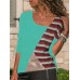 S-5XL Casual Women Patchwork Asymmetrical Collar Long Sleeve Blouse