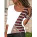 S-5XL Casual Women Patchwork Asymmetrical Collar Long Sleeve Blouse