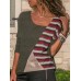 S-5XL Casual Women Patchwork Asymmetrical Collar Long Sleeve Blouse