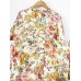 Casual Women Floral Print V-neck 3/4 Sleeve Asymmetric Blouse