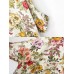 Casual Women Floral Print V-neck 3/4 Sleeve Asymmetric Blouse