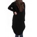 Women Pure Color Turtle Neck Long Sleeve Swallowtails Blouse
