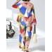 Women Vintage Floral Print Two Pieces Suits Long Sleeve Cotton Blouse Wide Leg Pants