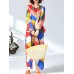 Women Vintage Floral Print Two Pieces Suits Long Sleeve Cotton Blouse Wide Leg Pants