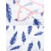 Casual Women Long Sleeve Loose Feather Print Blouse