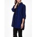 Women Cotton Loose Hollow Adjustable Sleeve Button Blouse