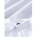 Women Cotton Loose Hollow Adjustable Sleeve Button Blouse