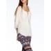 Casual Women Hollow 3/4 Sleeve V-Neck Blouse