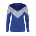 Women Casual Patchwork O-neck Long Sleeve T-shirts