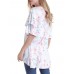 Women Short Sleeve Round Neck Floral Print Irregular T-shirts