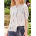 Casual Women Printed Loose Stand Collar Shirts