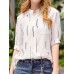Casual Women Printed Loose Stand Collar Shirts