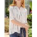 Casual Women Printed Loose Stand Collar Shirts