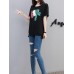 Women Cotton Loose Irregular Hem T-Shirts Women Cotton Loose Irregular Hem T-Shirts