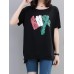 Women Cotton Loose Irregular Hem T-Shirts Women Cotton Loose Irregular Hem T-Shirts